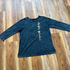 Fish Graphic Sleeve T-Shirt Acid Wash USA Made